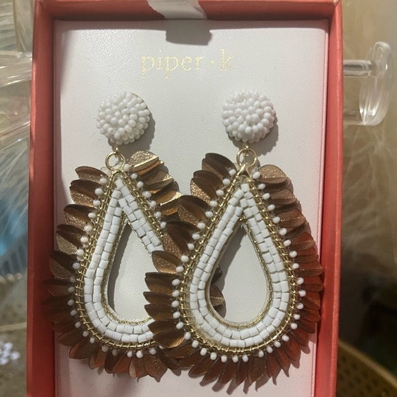 Piper K Hand Bead Earrings -> Piper K Hand Bead earrings - Picture 3 of 3